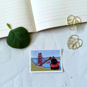 Golden Gate Bridge Tin Tin The Bunny SF Giants Die Cut Sticker