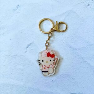 Kitty SF Giants with Muni Transfer Epoxy Keychain
