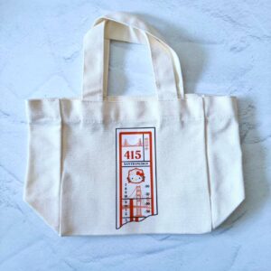 Orange Muni Transfer & Kitty Canvas Mini Tote