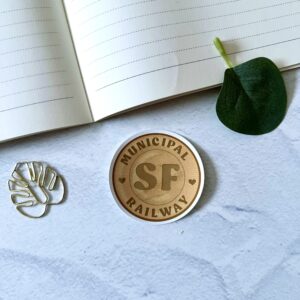 SF Municipal Railway Token Coin Die Cut Sticker