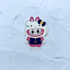 Pink Bu Bu Kitty GS Warriors Die Cut Sticker