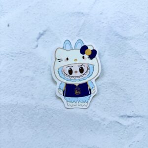 Blue Bu Bu Kitty GS Warriors Die Cut Sticker