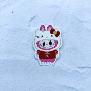 Pink Bu Bu Kitty 49ers Die Cut Sticker