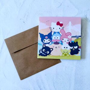 Kawaii Friends Bay Bridge Blank Greeting Card