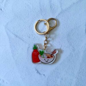 Pho and Sriracha Epoxy Keychain
