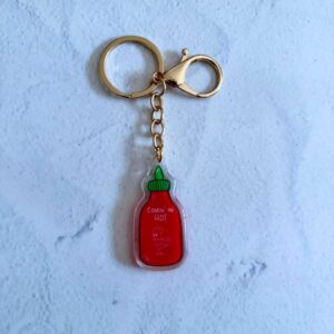 Sriracha Bottle Epoxy Keychain
