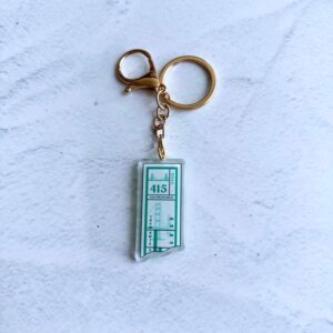 Teal Muni Transfer Epoxy Keychain 